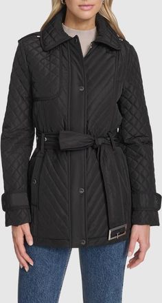 Andrew Marc Brinklee Water Resistant Quilted Jacket in Black at Nordstrom, Size X-Large