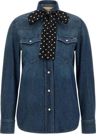 Valentino Garavani Blue Cotton Womens Blouse