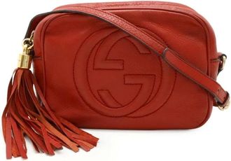Gucci Pre-owned Cross Body Bags, female, Red, Size: ONE SIZE Pre-owned Leather Crossbody Bag