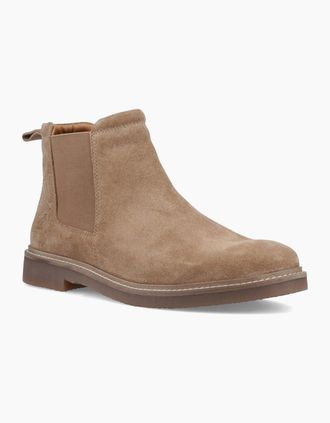 Hush Puppies Mens Hush Puppies Gareth Chelsea Leather Mens Taupe Boots - Brown - Size: 11