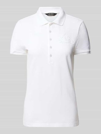 Lauren Ralph Lauren Poloshirt mit kurzer Knopfleiste in Weiss, Gr&ouml;&szlig;e S