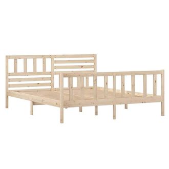 Berkfield Home Beautiful Bed Frame Solid Wood 140x190 cm in Light Tan