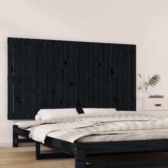 vidaXL Cabecero De Cama De Pared Madera Maciza Pino Negro 159,5x3x90cm Vidaxl