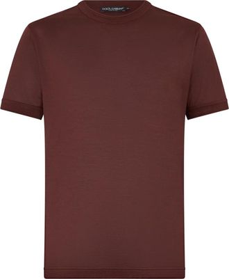 Dolce & Gabbana Zijden T-shirt met ronde hals - Heren - T-shirts - Rood - M - Tops