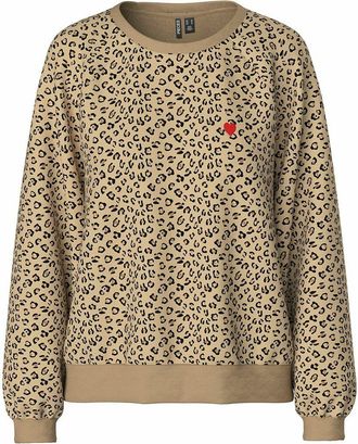 Pieces Sweater met luipaardprint