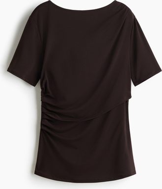H&M MAMA Drapiertes Stillshirt - Brown