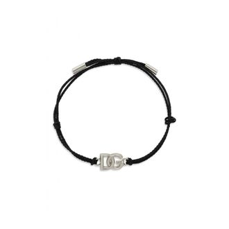 Dolce & Gabbana Bracelets, male, Gray, ONE SIZE, DG Leather Bracelet