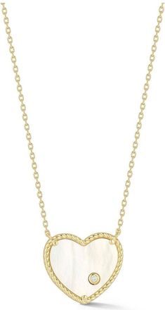 Glaze Jewelry 14K Over Silver Mother Of Pearl Cz Necklace