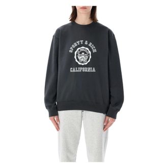 Sporty & Rich Crewneck Sweatshirt - Dames - Sweatshirts - Zwart - L - Katoen - Hoodies & sweatvesten