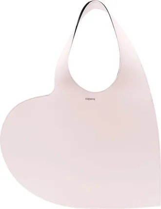 Coperni Pink Heart Tote Bag Double Handle Engraved Logo Suede Tote Bag