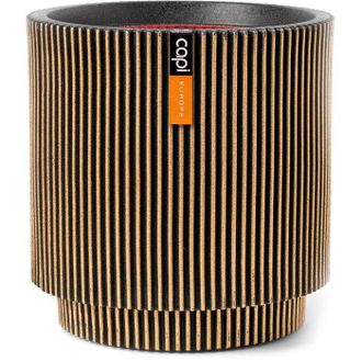 Capi Europe Jarr&oacute;n Cil&iacute;ndrico - Capi Europe - Groove Nl - 36 X 38 Cm - Negro/oro