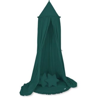 OEM Conjunto: Dosel Colgante Para Habitaci&oacute;n Infantil, Alfombra Con Volantes, Almohadas - Verde Botella