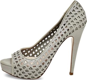 Miu Miu 130mm laser-cut peep-toe pumps - Grey