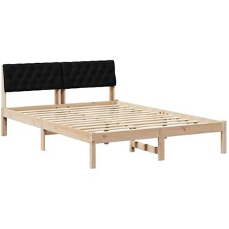 vidaXL Estructura De Cama Con Cabecera Marr&oacute;n Y Negro 150 X 200 Cm Vidaxl