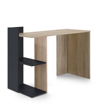 Home Heavenly Escritorio con 2 estantes 120x50x86 cm color negro y roble