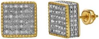 LuvMyJewelry Caloroso 10K Yellow Gold Diamond Unisex Earrings - 0.25 Cts at Nordstrom