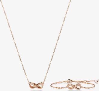 Swarovski Hyperbola Rose Gold Tone Plated Infinity Jewellery Set 5682483