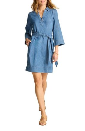 Tommy Bahama Belted Denim Shirtdress in Indigo Oasis Wash at Nordstrom, Size X-Large