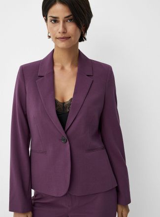 Contemporaine Womens Cropped single-button stretch Blazer Jacket