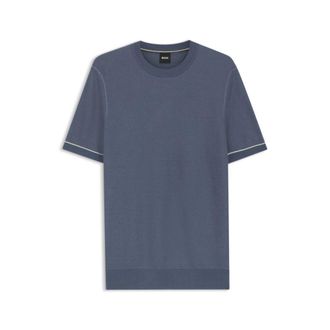 BOSS Horizontal-stripe sweater in a cotton blend