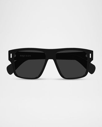 Alexander McQueen Men & apos;s 55mm Square Acetate Sunglasses