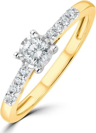 The Diamond Store Lab Diamond Side Stone Engagement Ring 0.25ct H/Si in 9K Gold