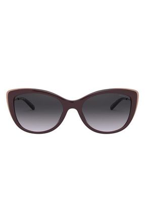 Michael Kors 55mm Gradient Cat Eye Sunglasses in Cordovan/Dark Grey Gradient at Nordstrom