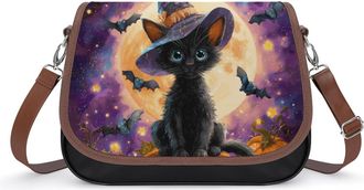 Generic Halloween Cat Funny Fashion Womens Crossbody Bags Novelty Handbag Shoulder Bag Purse