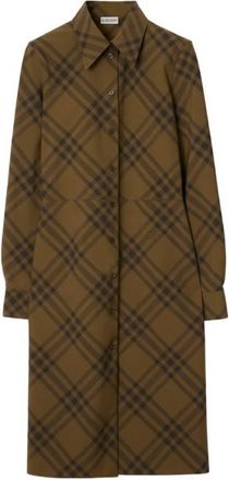 Burberry Check Wool Blend Shirt Dress, Brand Size 10 ( US Size 8 )