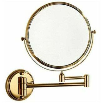 OEM Espejo De Maquillaje De Pared En Lat&oacute;n Chapado En Oro, Aumento De 3x, 20 Cm De Di&aacute;metro: Un Dise&ntilde;o Elegante Y Funcional Para El Ba&ntilde;o