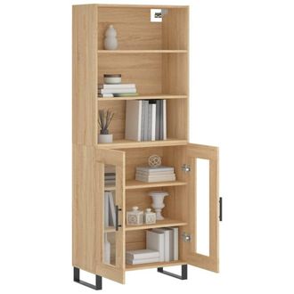 Berkfield Home Highboard Sonoma Oak 69.5x34x180 cm Engineered Wood in Light Tan