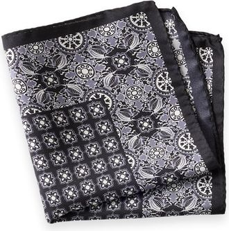 Paul Fredrick Medallion Silk Pocket Square