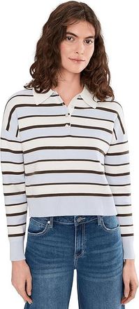 525 america Seraphina Cropped Rugby Pullover Womens Sweater Artic Ice Stripe : MD, Cotton/Nylon
