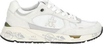 Premiata White Mased 7823 Suede-Blend Sneakers