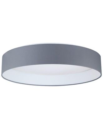Eglo Eglo Palomaro 1 Light Integrated Led Ceiling Light With Charcoal Grey Fabric Shade & White Plastic Diffuser