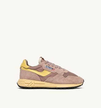 Autry SNEAKERS REELWIND LOW IN NYLON E SUEDE ROSE CANNEL E RAFFIA