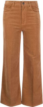 Paige Leenah corduroy cropped trousers - women - Cotton/Modal/Spandex/Elastane - 24 - Brown