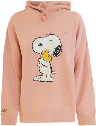 Sun 68 Snoopy & Woodstock Hoodie Sweatshirt - Dames - Hoodies - Roze - M - Hoodies & sweatvesten