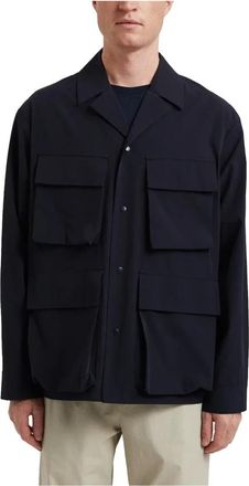 Norse Projects Reis Licht Overhemd Donkerblauw - Heren - Zomerjassen - Blauw - S - Katoen - Jassen