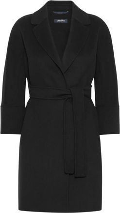 Max Mara Arona Mantel met ceintuur - Dames - Mantels - Zwart - Maat: XS Zijde