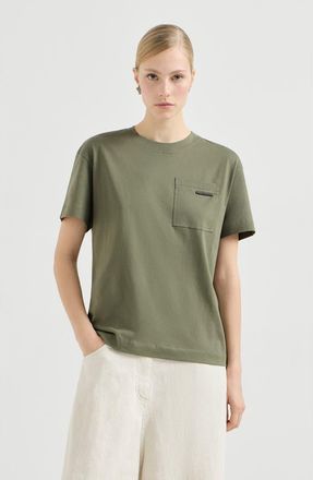 Brunello Cucinelli Cotton jersey T-shirt in Olive at Nordstrom, Size 4X-Large Eu