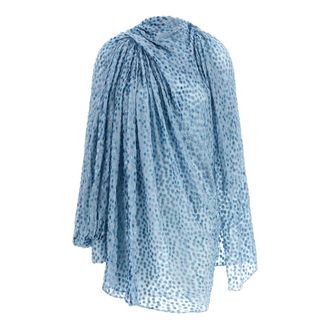 Kiko Kostadinov Kiko Kostadinov - Caspian Midi Jurk - Dames - Jurken - Blauw - Maat: 2XS Zijde