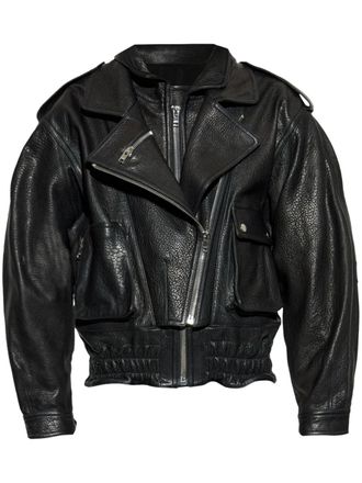 Isabel Marant Giacca Aneli in pelle di agnello con tasche - Nero