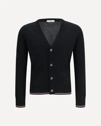 Thom Browne Ribbed merino wool Cardigan Male 1