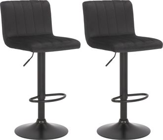 Clp Set De 2 Taburetes De Bar Jamie En Terciopelo Negro