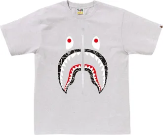 A Bathing Ape Neon Camo Shark T-Shirt Gray 1L30-110-040-GRY