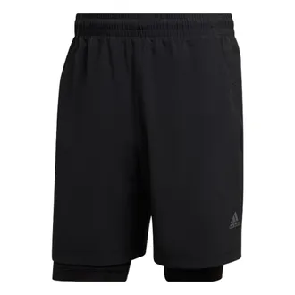 adidas Mens adidas Hiit Spin Sho 2 In 1 Leggings Elastic Waistband Sports Shorts Black HR3772