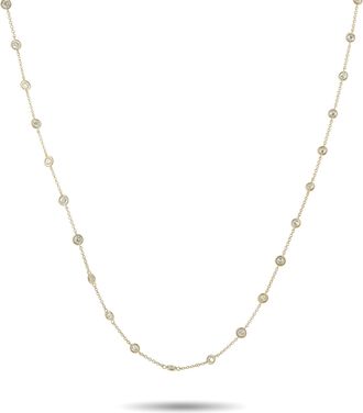 Luxury Bazaar 14K Yellow Gold 4.42ct Diamond Station Necklace MF12-121025