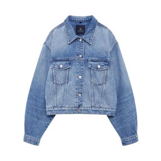 Anine Bing Denim Jackets, female, Blue, Size: M Quincy Jacket