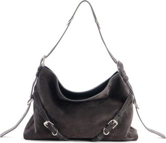 Givenchy Large Voyou Suede Shoulder Bag in 001-Black at Nordstrom